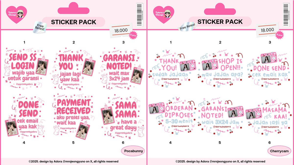 help rt thankyou!<3

haloo manteman aku bawa banyak sticker wa ready stock nih^^~
🍧price 11k-18k (free retext)
🧋get 6 pcs
🎨open custom

stiker pack tele wm ba profneeds #zonauang