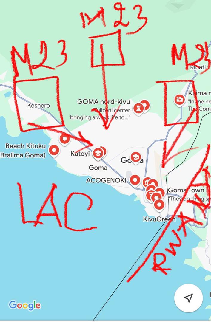 Pour conserver le contrôle de Goma, les FARDC et leurs alliés ne peuvent se limiter à une posture défensive. Une offensive coordonnée et déterminée est nécessaire, car la ville est encerclée à 270° par les forces du M23 et leurs alliés RDF.