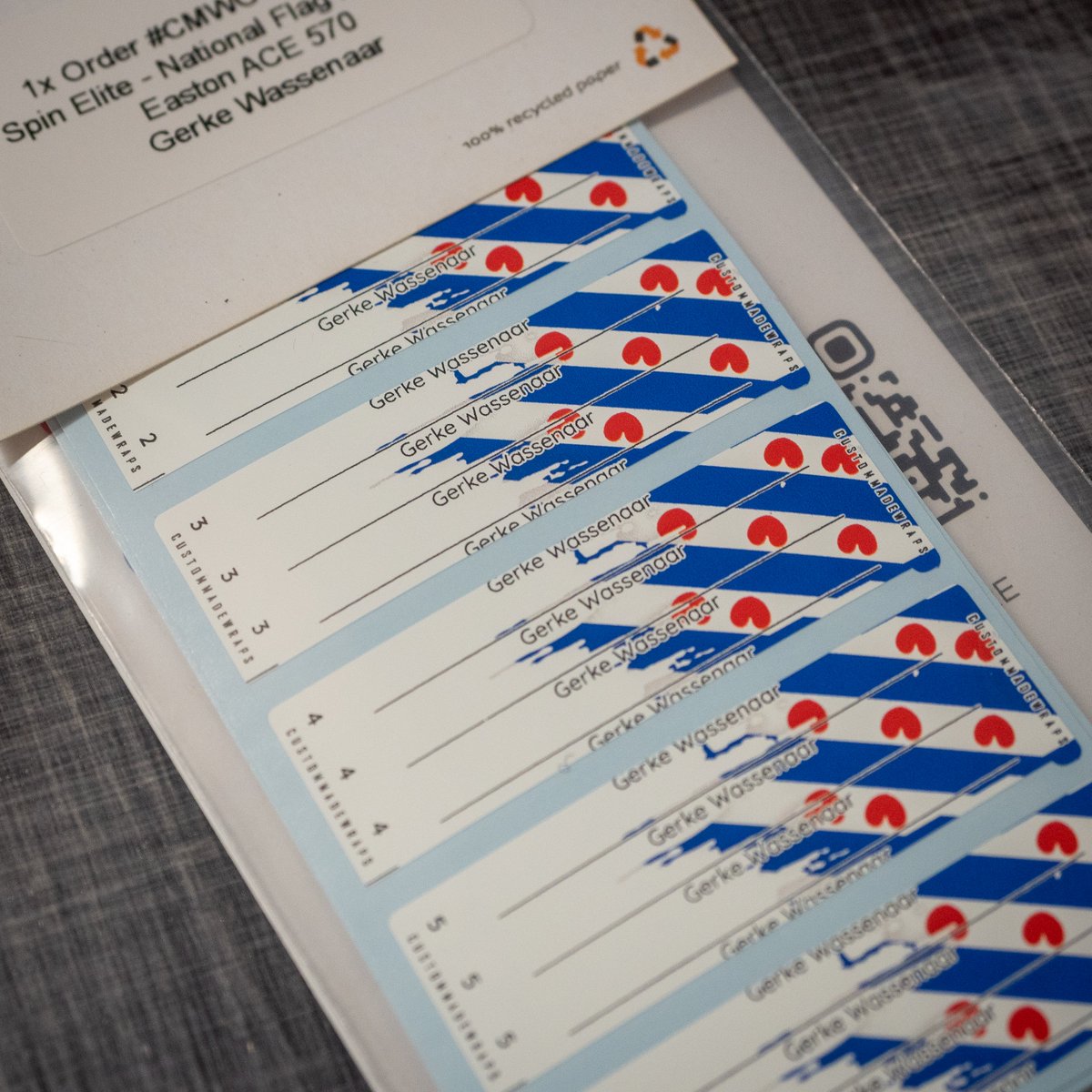 🚚 Just shipped! Custom Spin Elite National Flag – Friesland wraps 🇳🇱

- For Easton ACE 570 shafts
- 1.75" Spinwing vanes, 1° LH offset
- Numbered 1–12

Precision + style for top performance! 
Customize yours 👉 custommadewraps.com #CustomWraps #ArcheryLife #FrieslandFlag