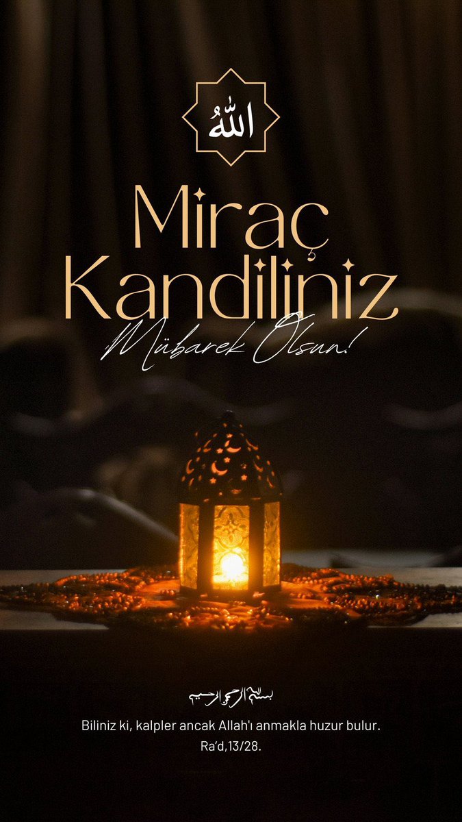 Hüzün yılında, Mekke'de daralan Peygamber'imizi Miraç'la ferahlatan Rabbim! Bizide Miraç ile ferahlat..

Miraç Kandilmiz Mübarek Olsun.
#MiraçKandili #mirackandilinizmuebarekolsun