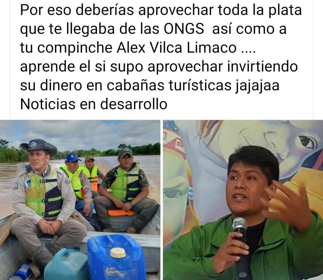 Circula en las RRSS (Radio Voz Indígena), una noticia totalmente infundada, que la califico como calumnia y difamación hacia mi persona. No es la primera vez que sufro este tipo de ataques, que tratan de mellar mi dignidad y la de mi familia. 
!La dignidad no se vende!