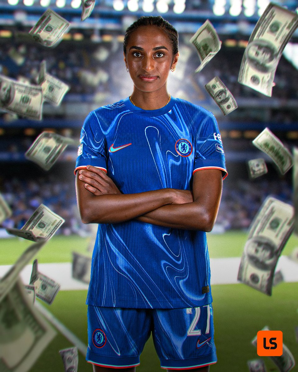 livescore's tweet image. The first ever €1M women’s signing! 🤑

Chelsea announce the signing of Naomi Girma for a world record fee 🔵✍️