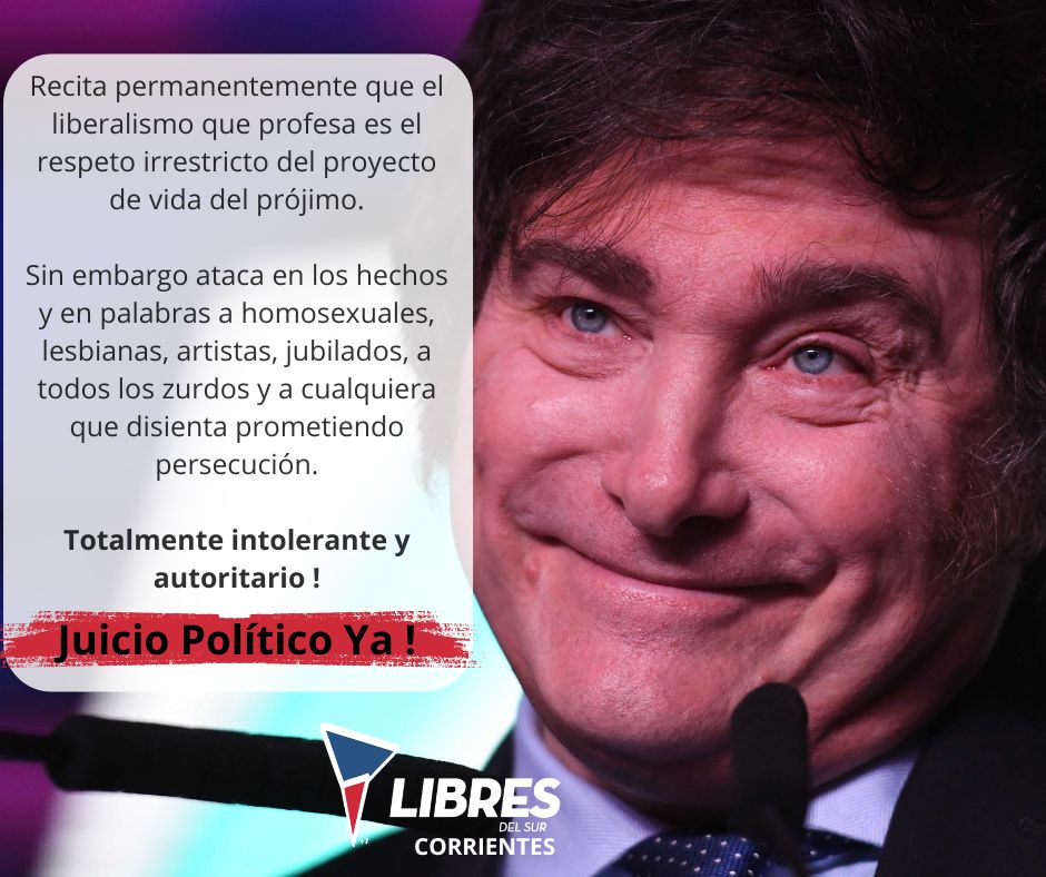 GabrielRomeroLS's tweet photo. #MileiVerguenzaMundial
Sostuvimos que de la derecha argentina nada se podía esperar. Que Milei era invotable por su desprecio por la democracia. Hoy se expone con crudeza el afán de destrucción de sus políticas y planes. https://t.co/MnxKLjp8no