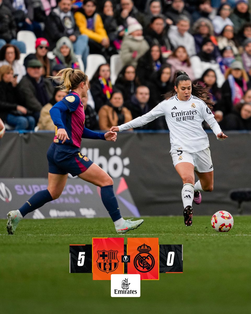 realmadridfem's tweet photo. 🏁 @FCBFemeni 5-0 @RealMadridFem
⚽ 31' Graham
⚽ 37' Pajor
⚽ 45'+4' Pajor
⚽ 62' Patri
⚽ 84' Alexia
@Emirates https://t.co/rwNad5ZdNM