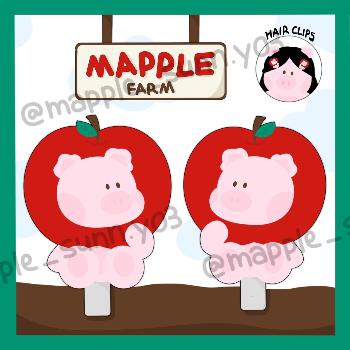 Hair clips Moomoo mapple (🍎) 

#artwork