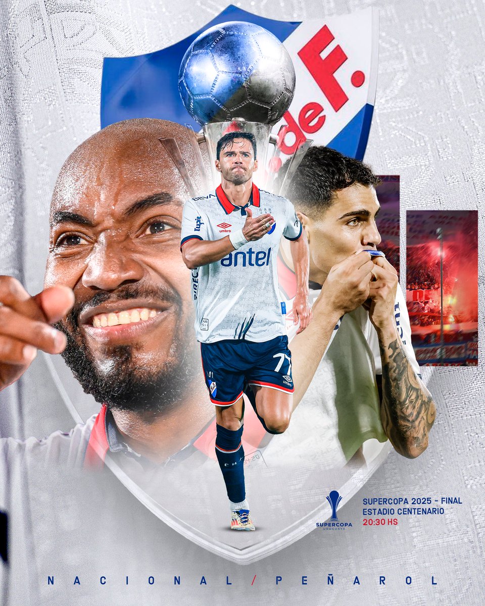 ¡Hoy #JuegaNacional! 🔵⚪️🔴

🏆 Final Supercopa Uruguaya
🆚 Peñarol
🕣 20:30 hs
🏟️ Estadio Centenario

🎟️ nacional.uy