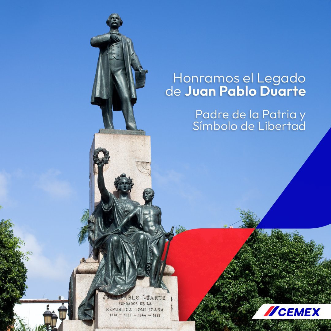 Honramos el legado de Juan Pablo Duarte, quien nos enseñó que la libertad y el compromiso forjan el futuro de una nación. 

#CemexDominicana