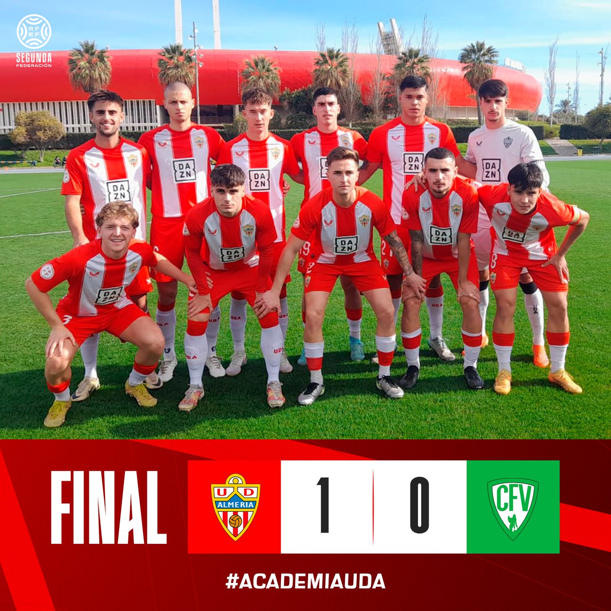 🔚 ¡Final del partido!

➡️ #UDAB 1-0 <a href="/cfvillanovense/">C.F. Villanovense</a> 
⚽️ Josema

✅ ¡Volvemos al triunfo en casa! Segunda victoria consecutiva de nuestros chavales 🤩

#VamosAlmería 🦁🔴⚪️