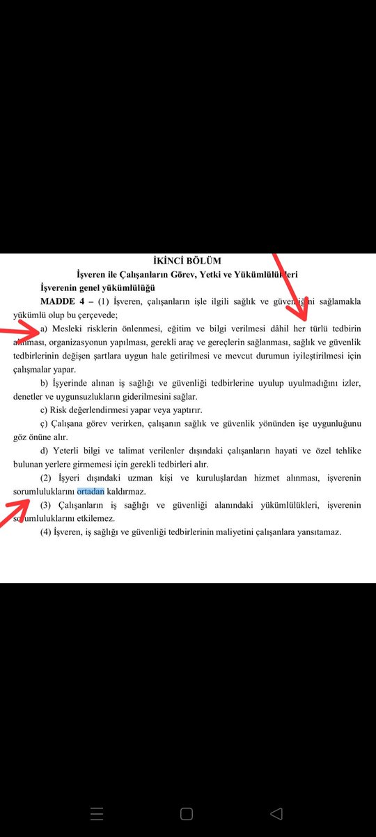 intersio3407's tweet photo. @HaberturkTV Kanunu okumadığınız yada usendiginiz için işverenin yükümlülüklerini buraya koyuyorum önemli bazı yerleri işaretledim   okumaya üşendiginiz için.Bir gün kanunu açıp  okuyup halki  aydınlatırsanız  ve bilen bir kişiyi oraya çıkarırsınız ümidi ile!!! https://t.co/qCDysVDZ8E