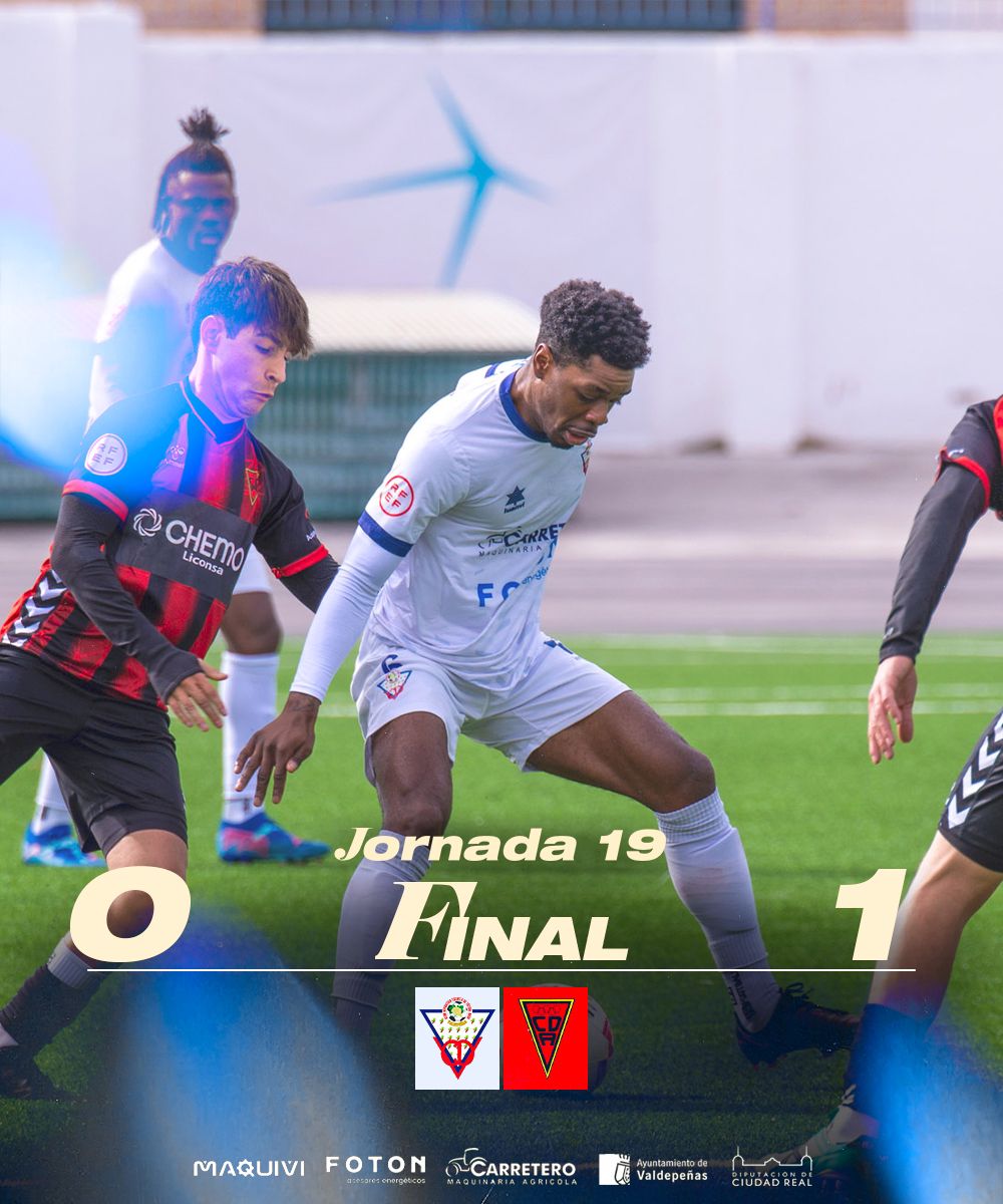 CD_Valdepenas's tweet photo. 🏁 𝐅𝐈𝐍𝐀𝐋 |

@CD_Valdepenas 0 - 1 @CDAzuqueca

❌ Injusta y dolorosa derrota en La Molineta https://t.co/jwBlMIukKh