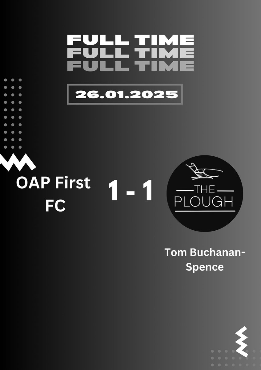 ❗️FULL TIME❗️

The match ended in a 1-1 draw, with both teams struggling to find the back of the net due to the strong winds caused by storm Èowyn.

Up the Plough🖤⚽️