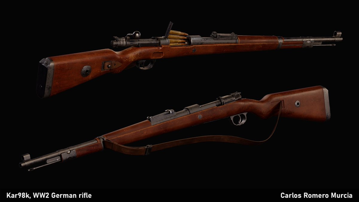 CarlosRomeroFNX's tweet photo. Kar98k, WW2 German rifle

The well known Mauser Karabiner 98k (Kar98k), a German rifle from the 2nd World War. Game-ready, each piece of the rifle made independently, rigged and ready to animate.

Check this out at my Artstation: https://t.co/CBYNStUoFF https://t.co/LC2HeHGzjC