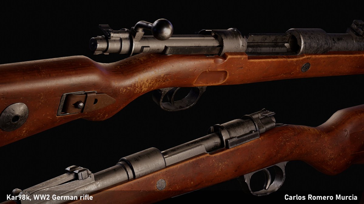 CarlosRomeroFNX's tweet photo. Kar98k, WW2 German rifle

The well known Mauser Karabiner 98k (Kar98k), a German rifle from the 2nd World War. Game-ready, each piece of the rifle made independently, rigged and ready to animate.

Check this out at my Artstation: https://t.co/CBYNStUoFF https://t.co/LC2HeHGzjC