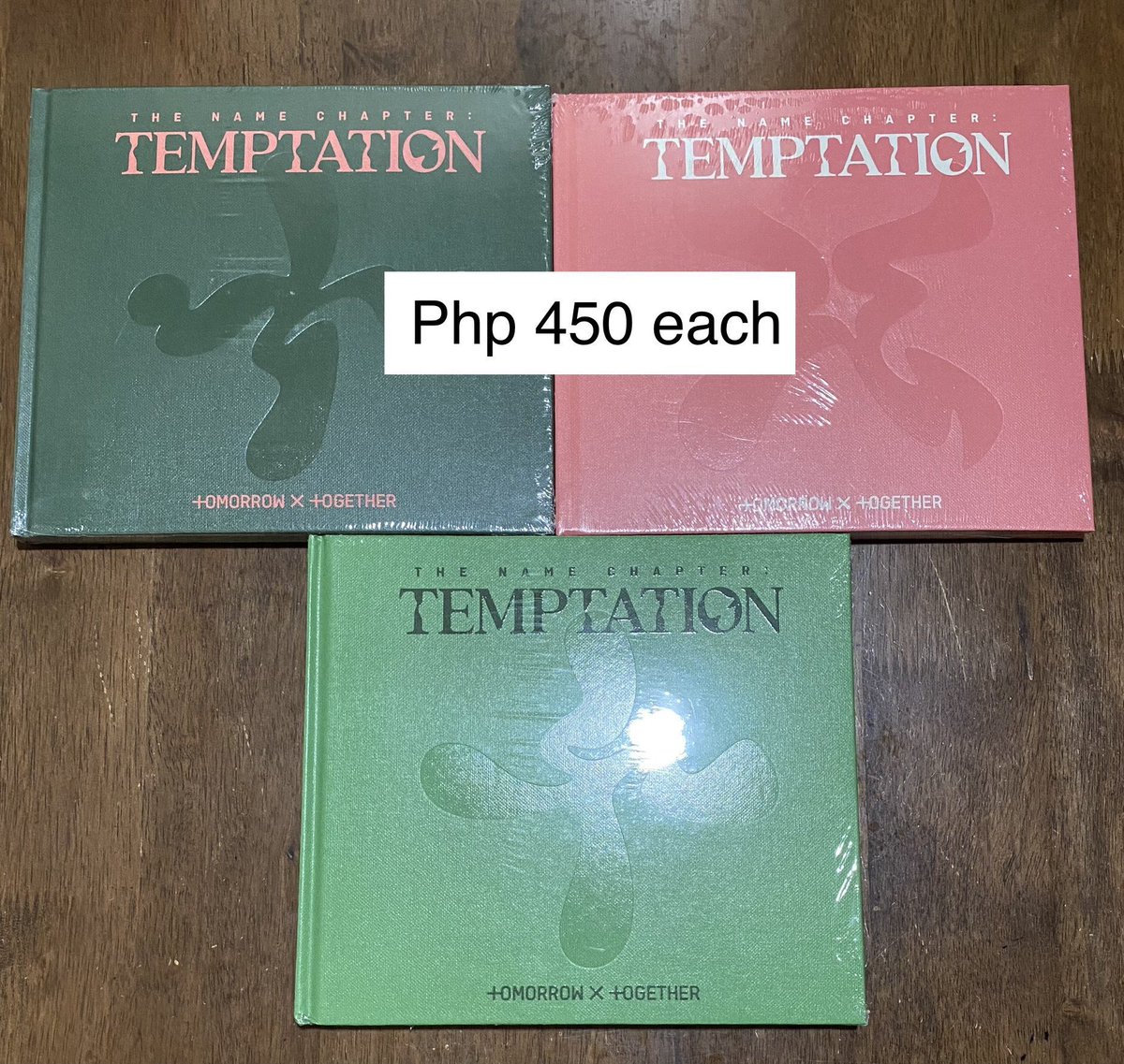 #StackerOnhands 
WTS | LFB | PH

TXT Temptation Albums Sealed
🤎 Official &amp; Onhand
🤎 can choose album version

🤎 MOD: J&amp;T | SDD
🤎 MOP: GCash | Maya | BPI

dm / comment mine + version to claim