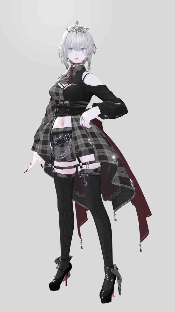 _piron's tweet photo. 当店のBlackParabellumDress Ver2.0の予告です。
-来週末1/31ごろ-
森羅さん登場。
新色3色の追加(合計6色)、マテリアルの改善、おまけ追加。
Boothの写真も一新の予定です。
#Shinra3D #Lasyusha #KuronekoCrafts