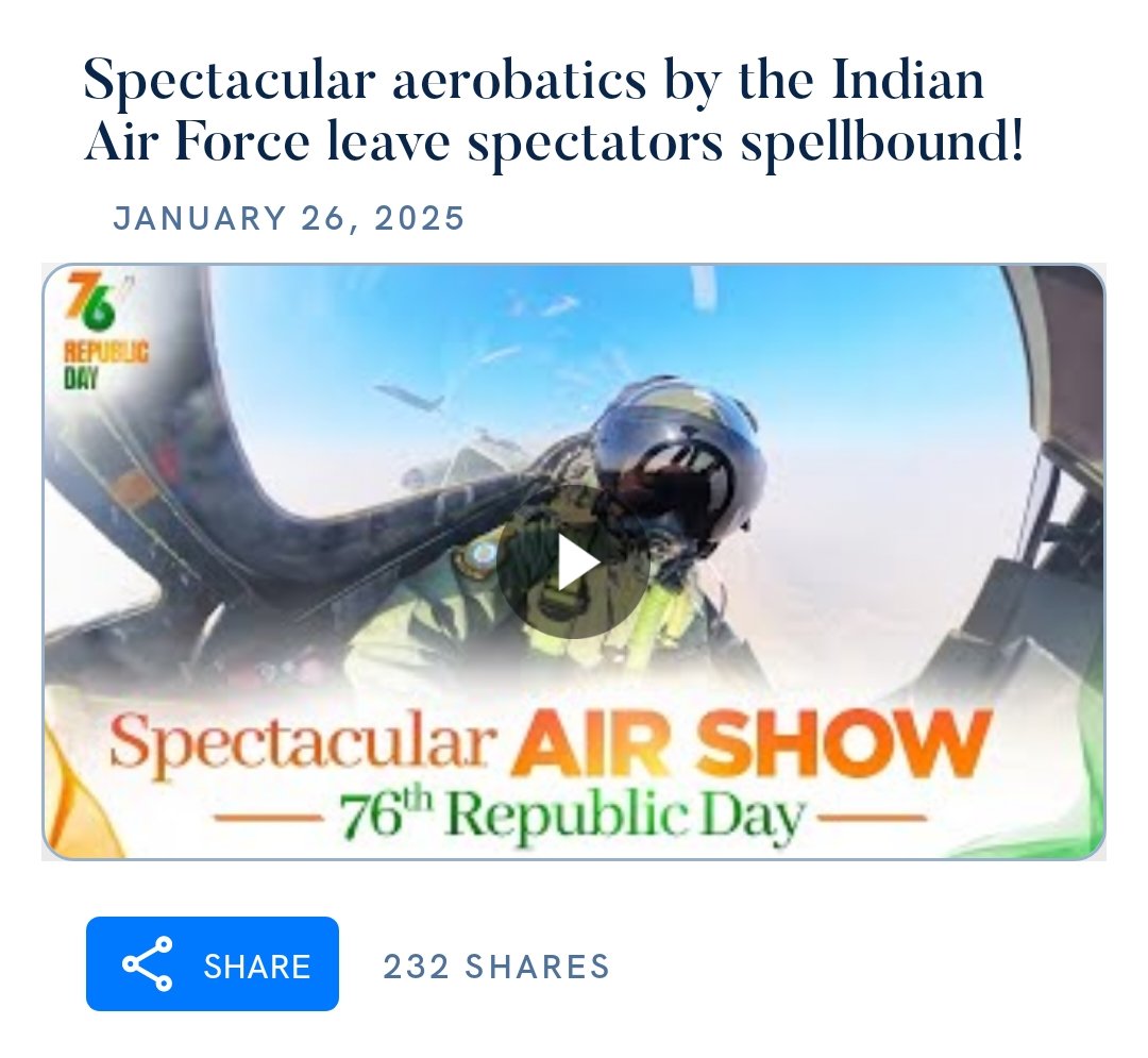 _anuragjps's tweet photo. Spectacular aerobatics by the Indian Air Force leave spectators spellbound!
https://t.co/Bo8fGQUcIW

via NaMo App https://t.co/FcTZJge3l7