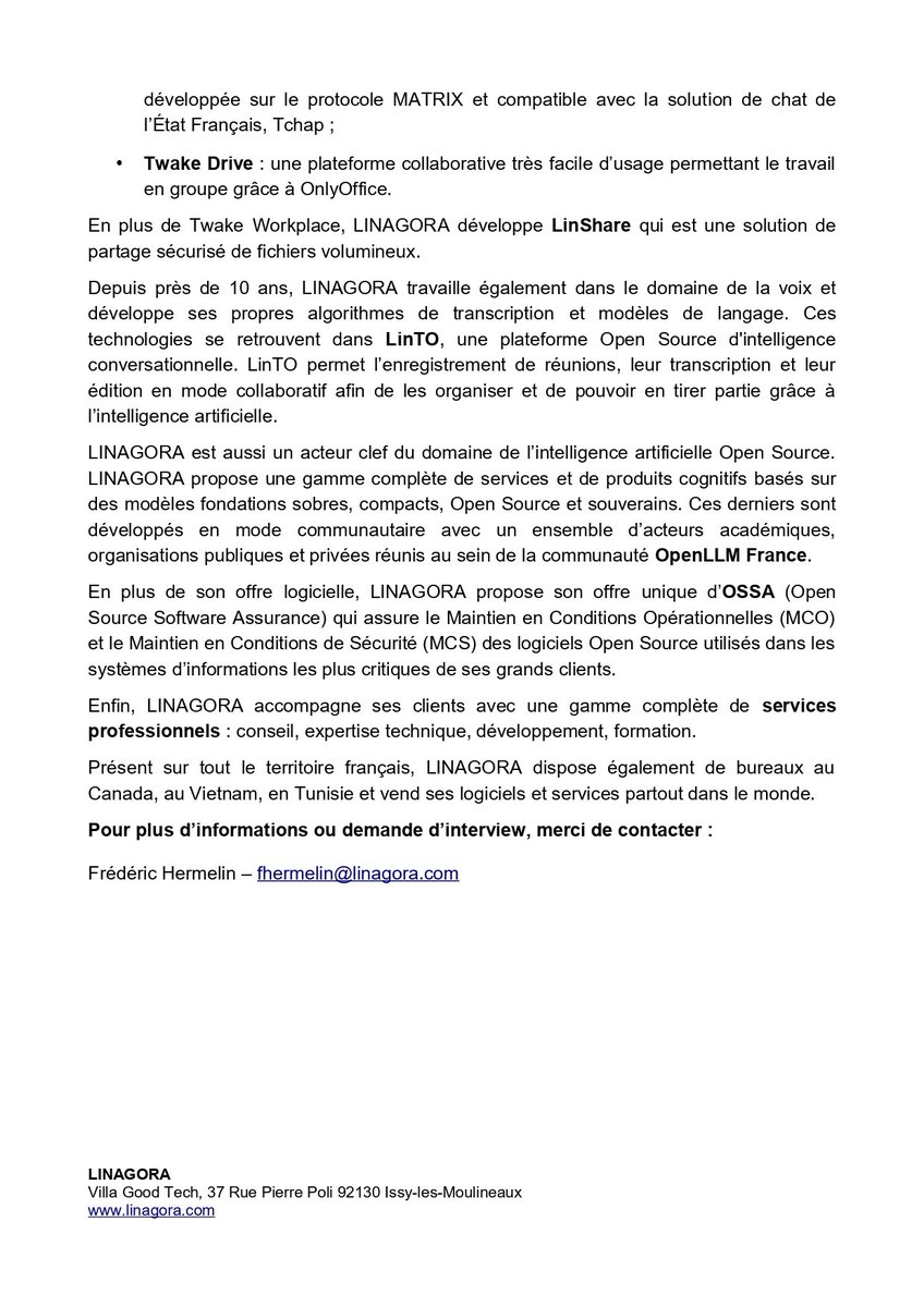 Linagora tweet media