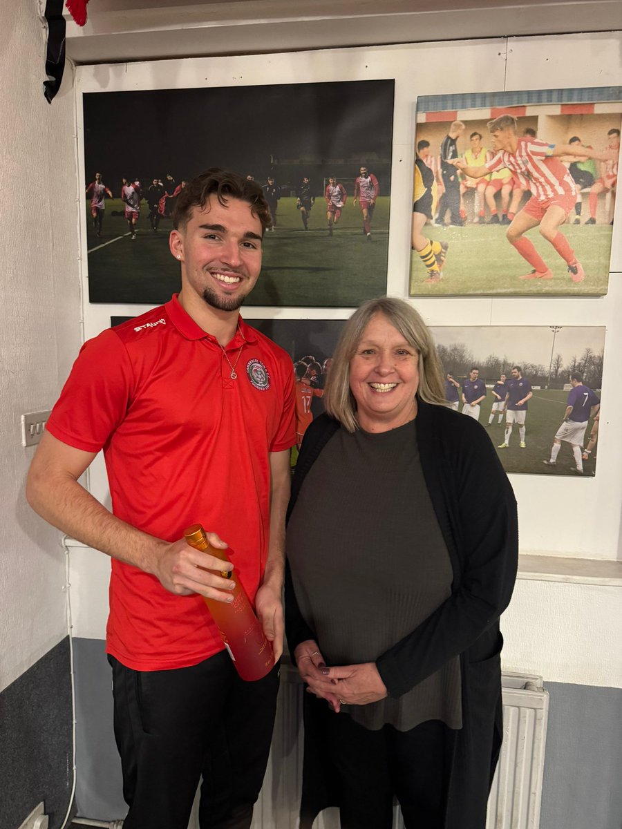 <a href="/stanjones_7/">Stan Jones</a> being presented with his bottle of "fruity drink" to celebrate his 100 by Paula our Chair.