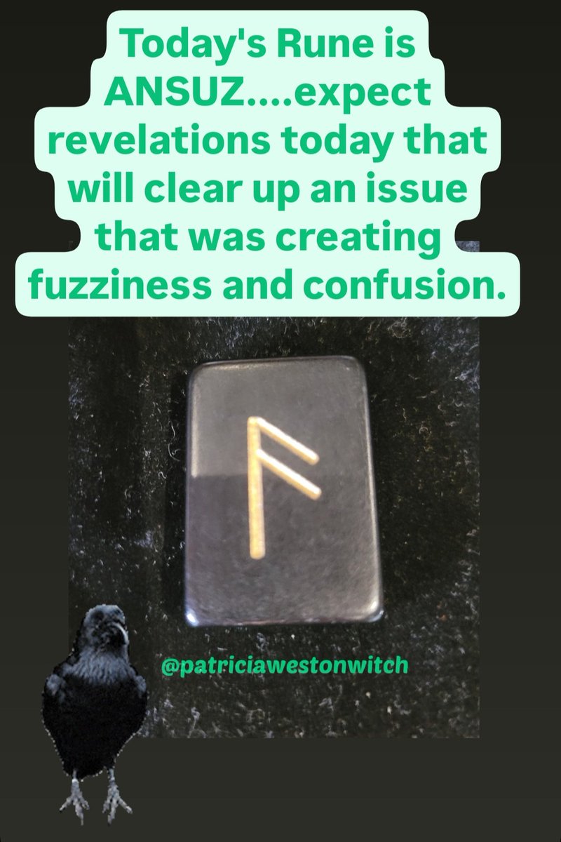 PsychicWitch13's tweet photo. Today's Rune is ANSUZ....expect revelations today that will clear up an issue that was creating fuzziness and confusion.
#runecasting https://t.co/68LlQNpB9p