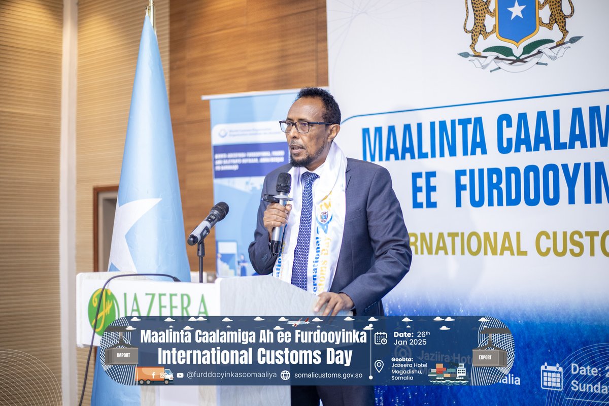 The #InternationalCustomsDay celebrations concluded with closing remarks from the Ministry of Finance Director General, Suleiman Omar, who reaffirmed the commitment to advancing customs efficiency, security, and prosperity for Somalia.
