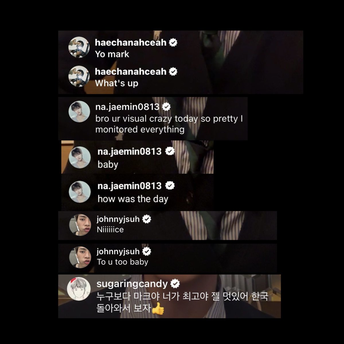 Ieemarkees's tweet image. the comments during mark ig live... they’re just like me