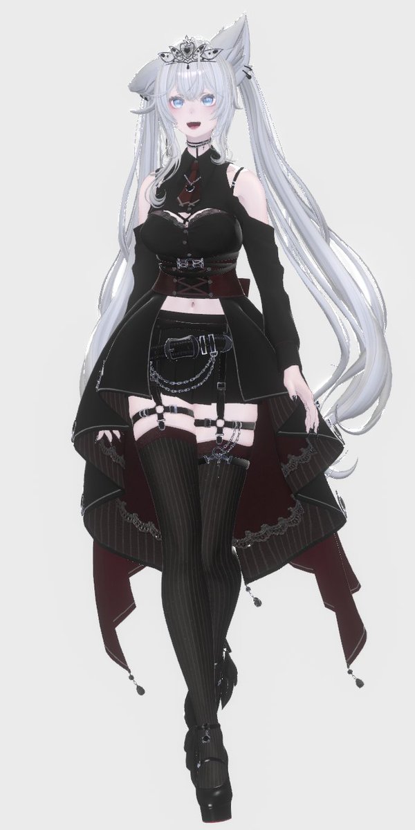 _piron's tweet photo. 当店のBlackParabellumDress Ver2.0の予告です。
-来週末1/31ごろ-
森羅さん登場。
新色3色の追加(合計6色)、マテリアルの改善、おまけ追加。
Boothの写真も一新の予定です。
#Shinra3D #Lasyusha #KuronekoCrafts