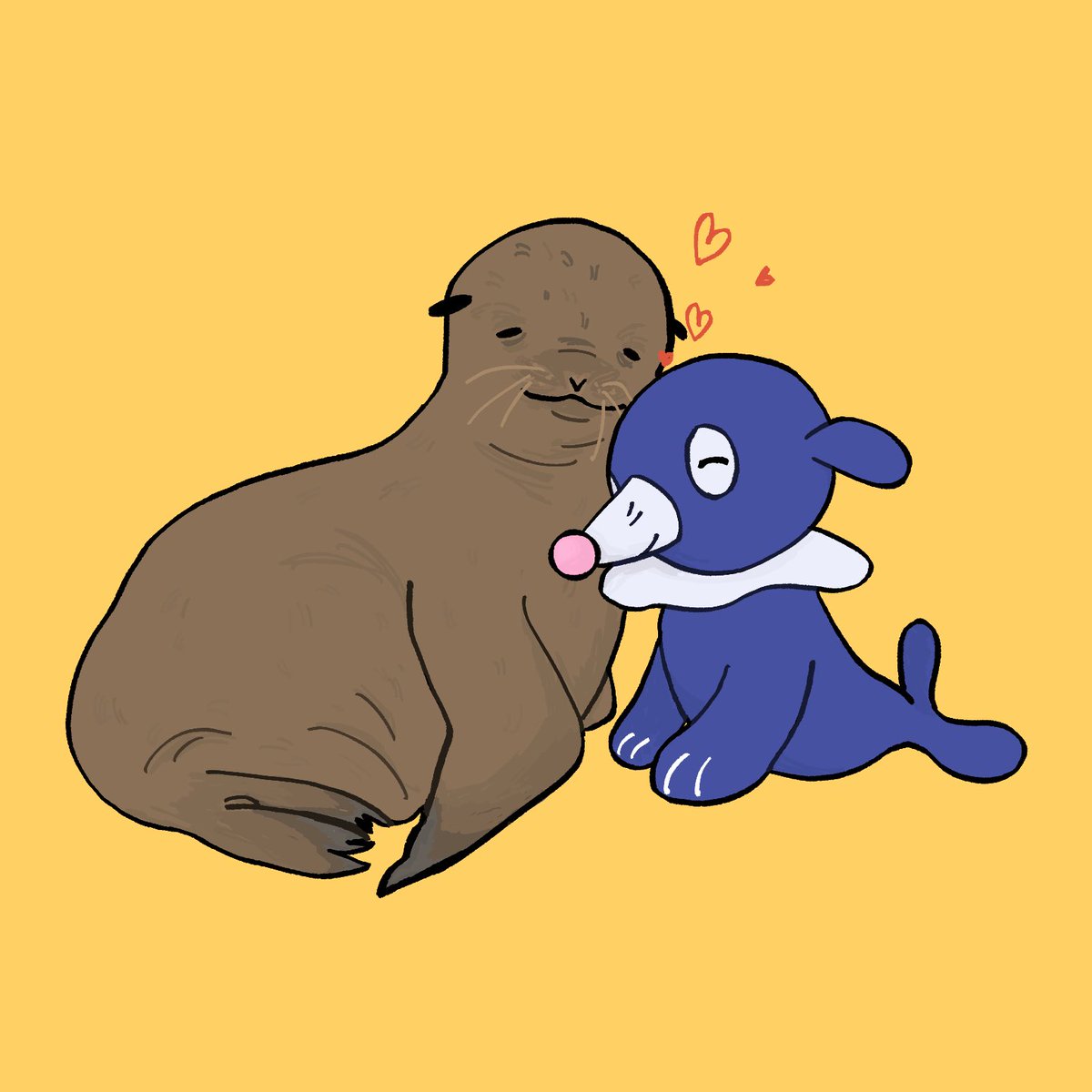 alienshark49's tweet photo. Sea lion and Popplio https://t.co/va2eL1dnfM