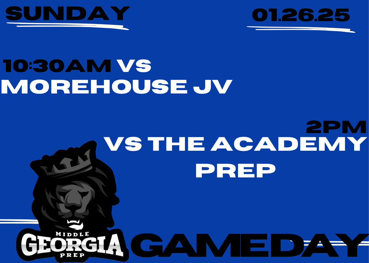 Middle Georgia Prep (@middle_prep) on Twitter photo 🚨GAMEDAY🚨
🏀DOUBLE HEADER🏀
🆚 Morehouse JV
&
🆚 # 33 <a href="/TheAcademyPrep/">The Academy Prep</a>
⏰ 10:30am
&
⏰ 2:00pm
📍 Forbes, Arena, Atlanta, GA 30314
#MGP
#TheⓂ️ 🚨GAMEDAY🚨
🏀DOUBLE HEADER🏀
🆚 Morehouse JV
&
🆚 # 33 <a href="/TheAcademyPrep/">The Academy Prep</a>
⏰ 10:30am
&
⏰ 2:00pm
📍 Forbes, Arena, Atlanta, GA 30314
#MGP
#TheⓂ️