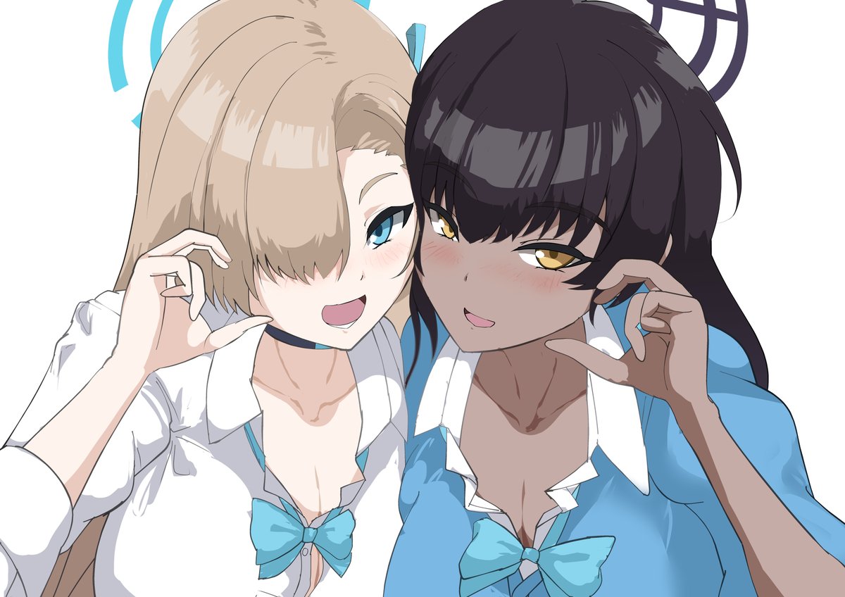 アスナ「本日の練習終了しました#ブルアカ #アスナ #カリン #ほっぺハート 」|酸性のイラスト