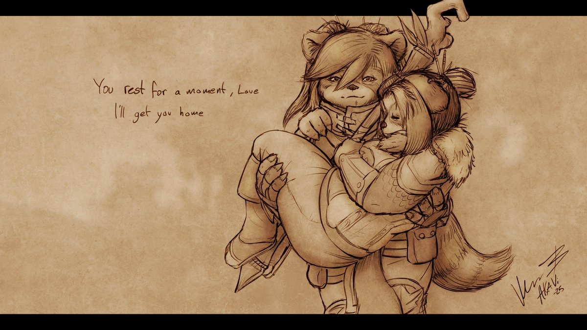 duappe's tweet image. Sweet two hour sketch. Tired gals after a battle. #warcraft #warcraftart #Pandaren