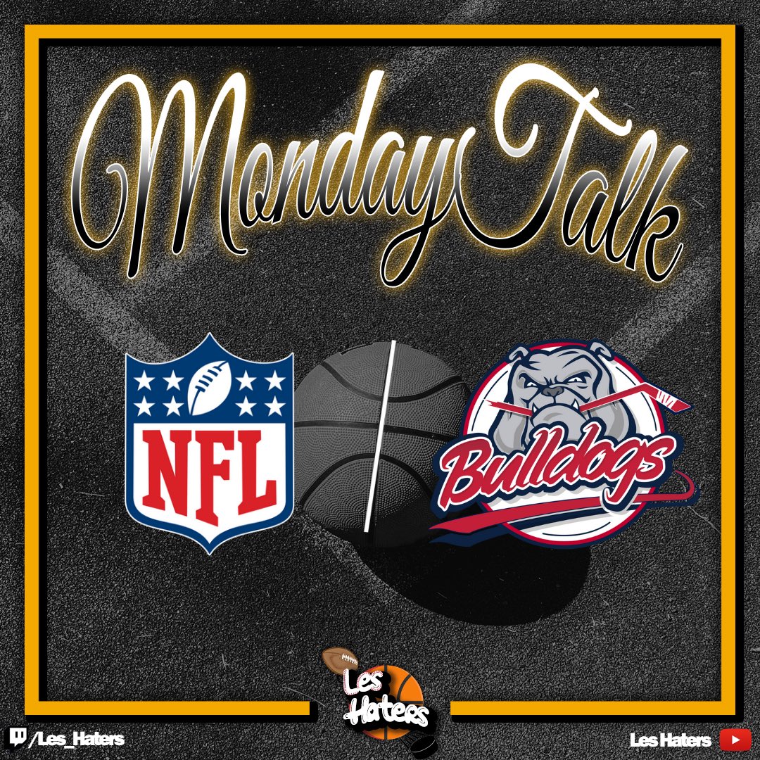 Les_Haters's tweet photo. RDV demain soir à 19h pour le « MondayTalk » avec au programme :
- le weekend victorieux des @bulldogsdeliege 🏒
- les playoffs en @NFL 🏈
A suivre en direct sur Facebook et https://t.co/Jq5zKVNroj 🎙️
#leshaters https://t.co/WV2FNu69Qe