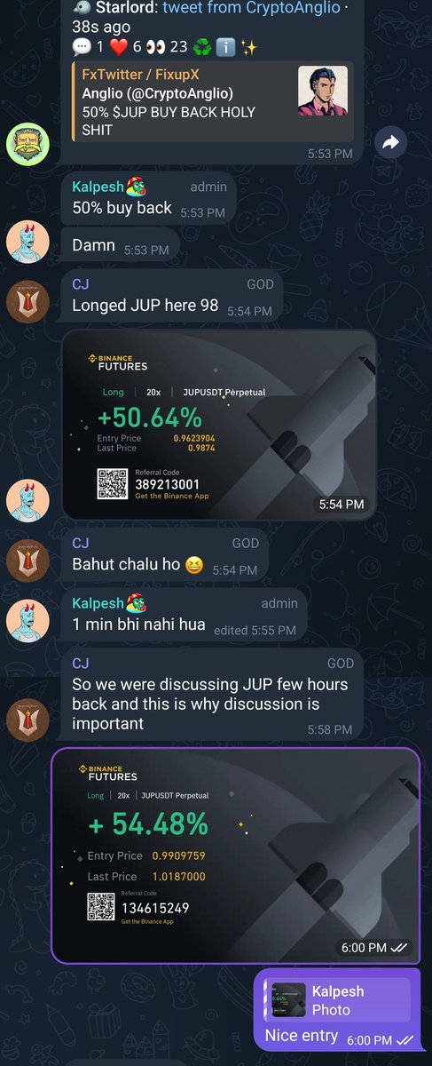 Dixitrao_'s tweet photo. Also Longed $JUP before a 25% God candle😉 (however i closed early lol)

Courtesy - @CrypticJay_ &amp; @starlord_nfts https://t.co/yu9ewvxTTt