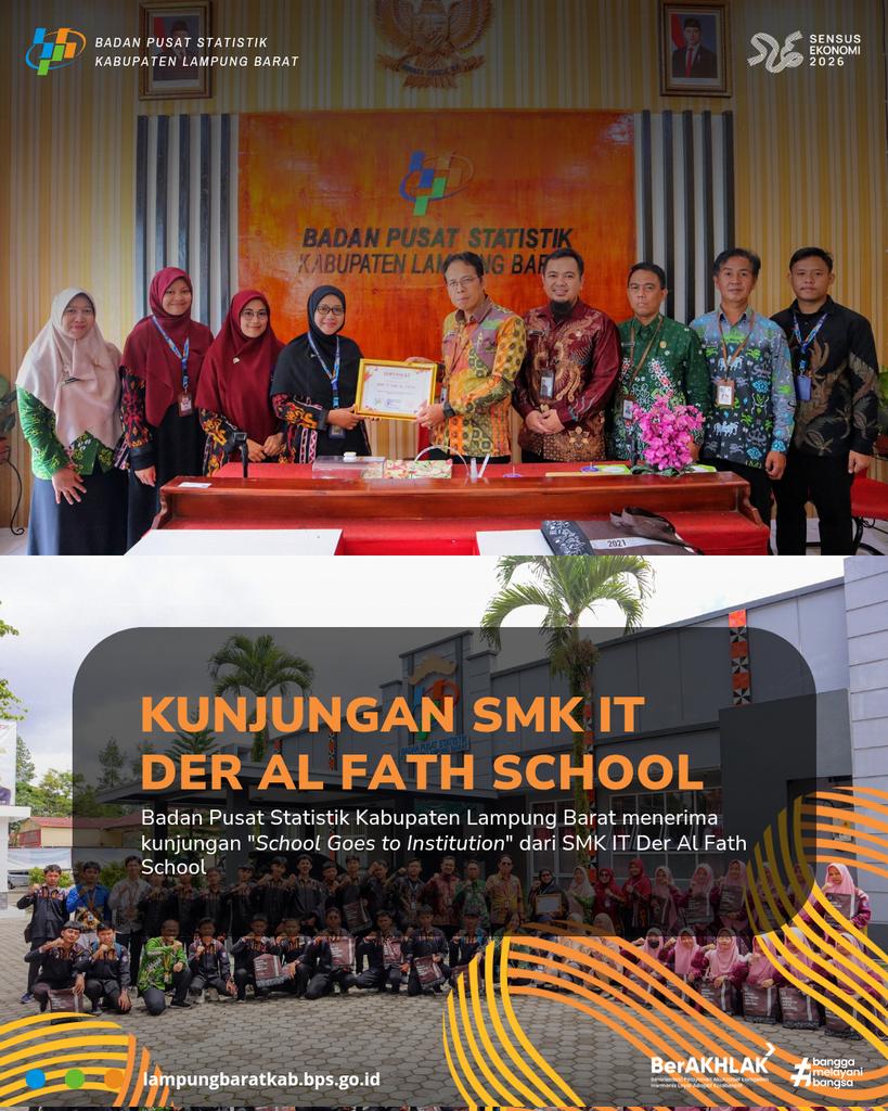 bpslampungbarat's tweet photo. BPS Kabupaten Lampung Barat Sambut Kunjungan SMK IT Der Al Fath School dalam Program "School Goes to Institution" https://t.co/de1UGGdge2
