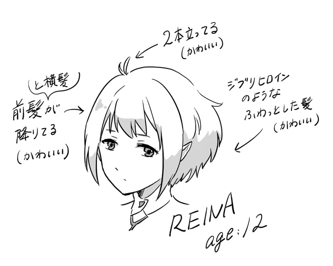 初期キューレを描くために設定画探してたんだけど、改めて12歳のレイナがかわいいのと、12歳…?小6…!?ケ、ケイオスめ…!!無茶しすぎだろ…!!の思いと。 