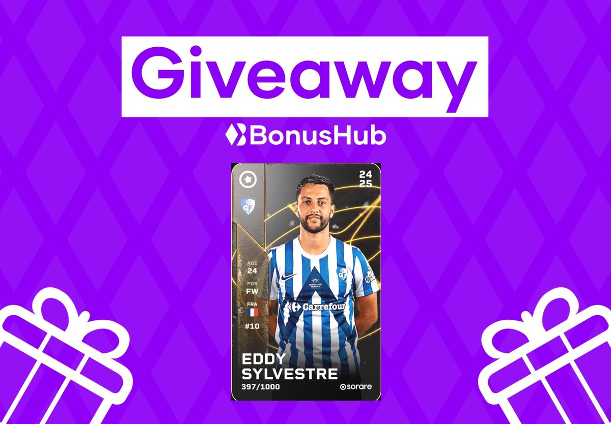🎁GIVEAWAY🎁

Win an Eddy Silvestre Limited Card! 🃏🇫🇷

How to enter:
1️⃣ Follow us✅ <a href="/BonusHub_/">BonusHub</a> 
2️⃣ Like &amp; RT THIS tweet ❤️🔄
3️⃣ Like &amp; RT our pinned tweet : x.com/bonushub_/stat…

Draw next week. GL🍀

#SorareGiveaway #Sorare