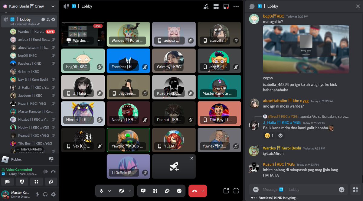 Game Community Night with my guildmates @KuroiBoshiCrew playing Roblox: Shrimp Games

And yes we have jackpot prize of 2*** 💸
Huge thanks to <a href="/PhilipA_2901/">Philip Austria</a> for this 🎁