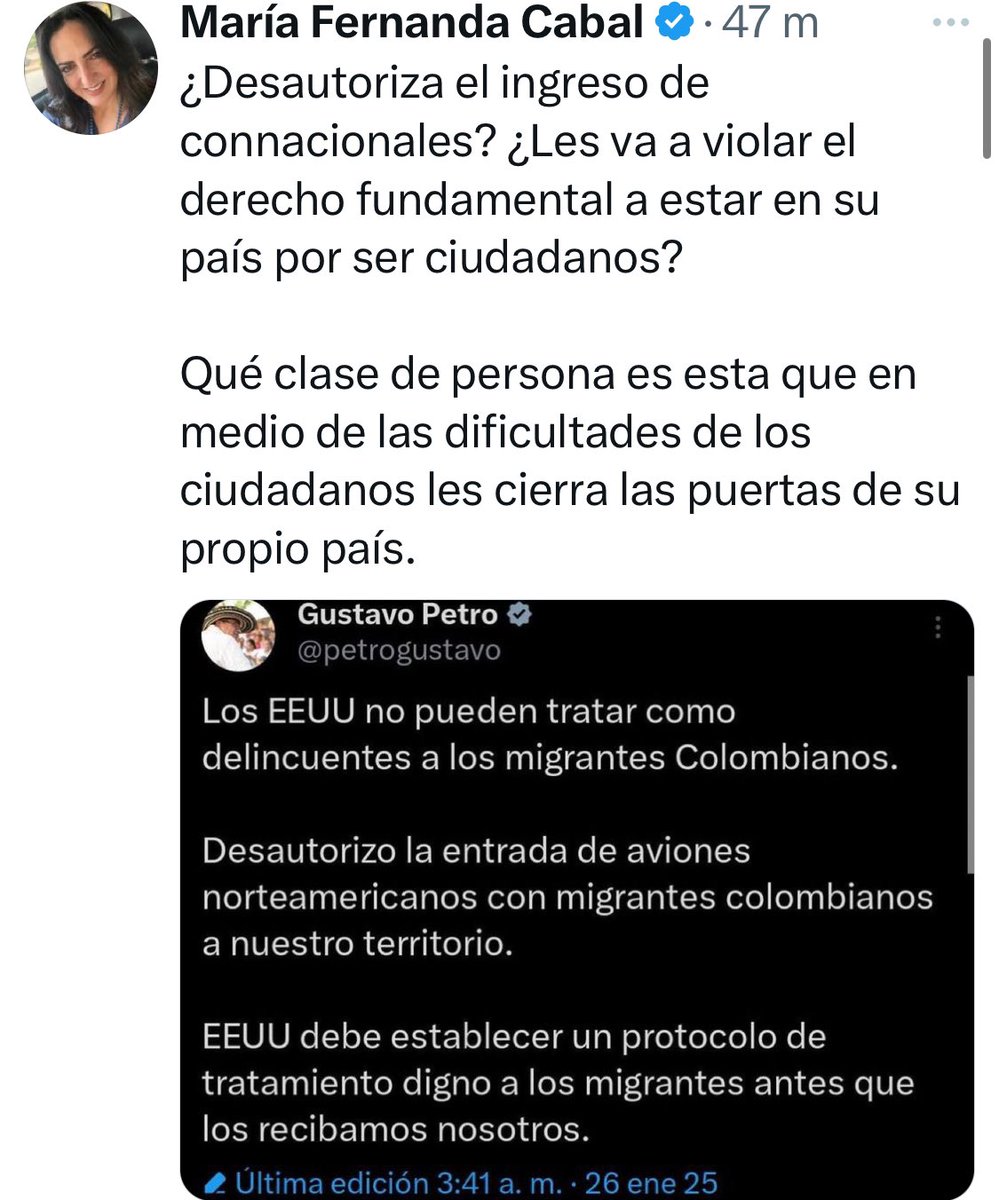 🚨ATENCIÓN | México y Colombia rechazan vuelo de deportados provenientes de los EEUU hasta tanto no se establezcan protocolos que garanticen la dignidad y los derechos de los compatriotas deportados. 

Brasil rechaza trato indigno y degradante que recibieron deportados durante