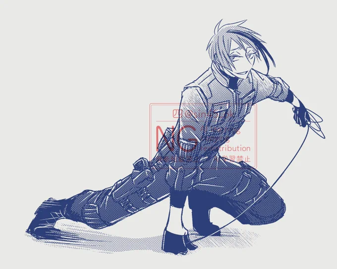 コレは、ページ数合わせで描いた久しぶりの傭兵パロ
