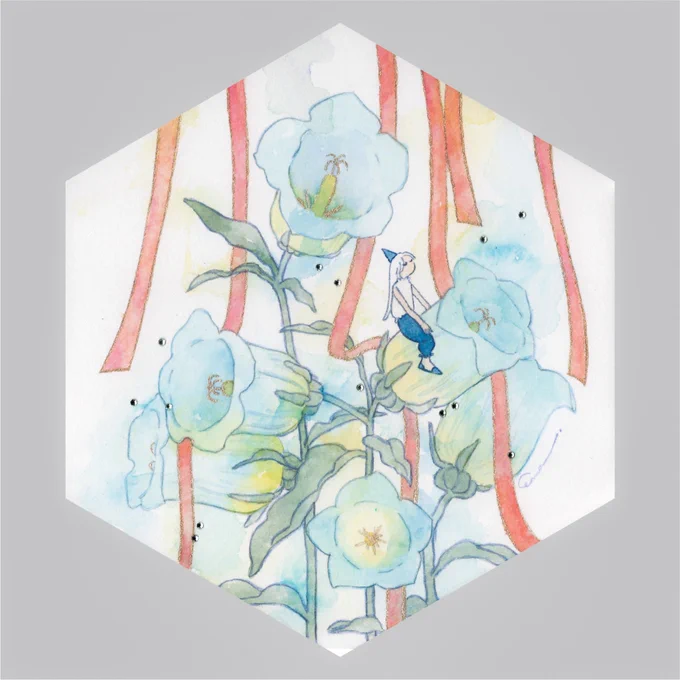 カンパニュラ/水 花言葉「感謝」 #個展_終わらぬ夢を
