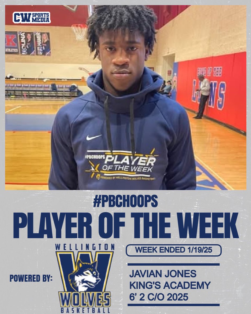 PBCBBallForum's tweet image. #PBCHOOPS BOYS Player of the Week Ended 1/19/25 - Javian Jones @JavianJones8 @TKALions @Bestwhoeverdidi 

Powered by The Wellington Wolves #PBCHOOPSPOTW @wellywolves

🔗 pbchoops.com/post/pbchoops-…