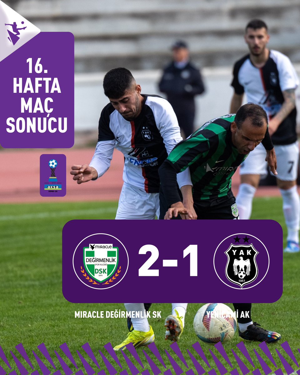 📣Miracle Değirmenlik 16.hafta karşılaşmasında Yenicami’yi 2-1 mağlup etti. ⚽️👏