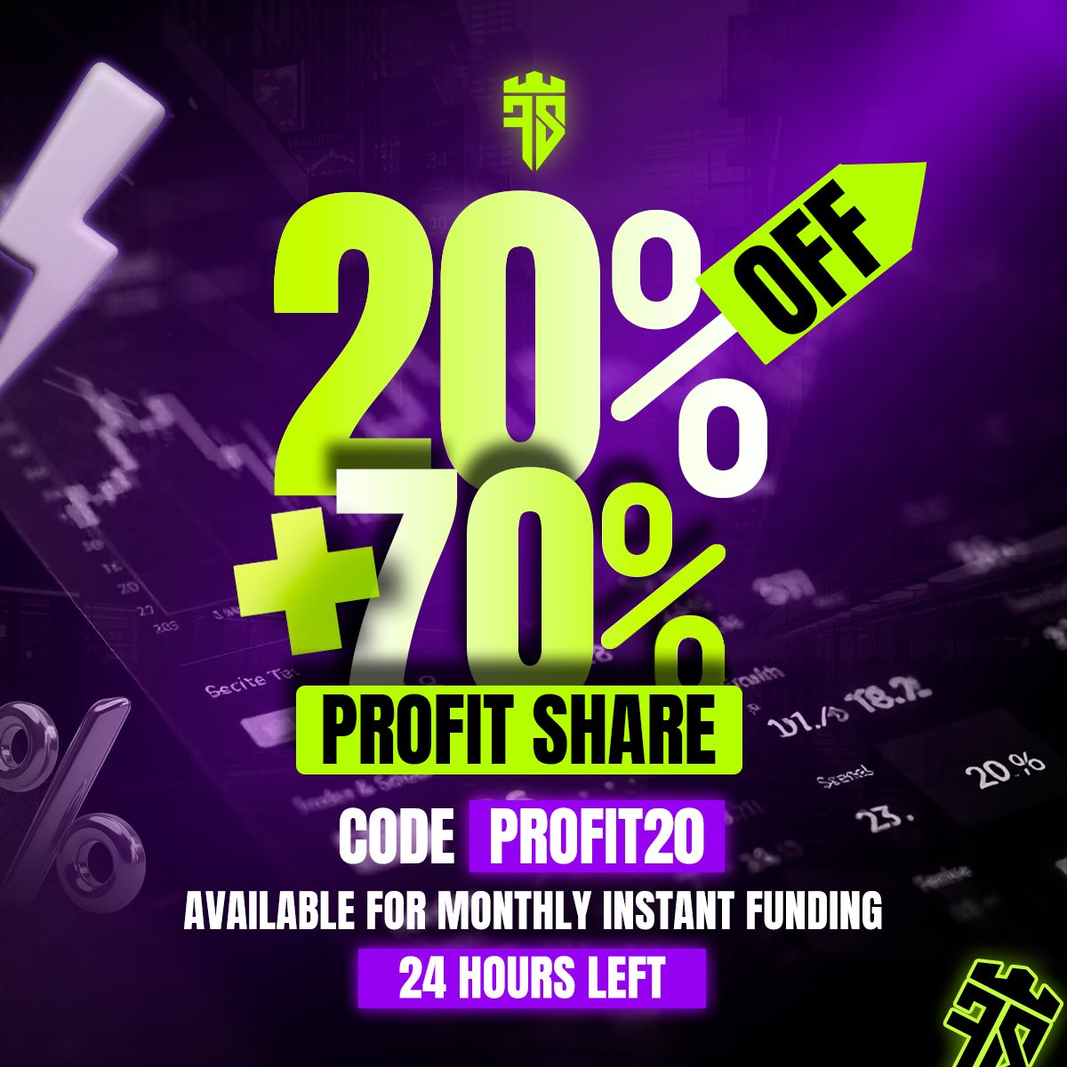🚨 Flash Sale Alert! 🚨

🔥 Choose your deal and boost your funding journey:
•20% OFF + 70% Profit Share (Code: PROFIT20)
•32% OFF + 70% Profit Share (Code: PROFIT32)
•40% OFF + 95% Profit Share (Code: PROFIT40)

⏳ 24 hours only – don’t miss out! 💼