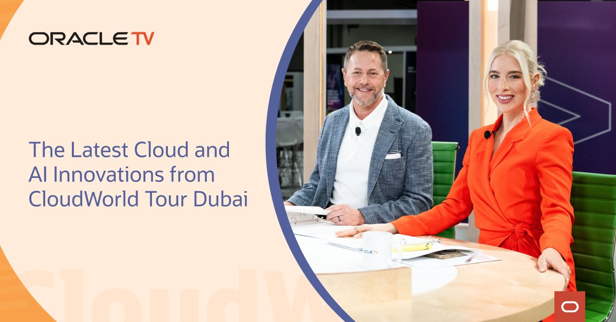 #ICYMI: Oracle TV has all the highlights from #CloudWorld Tour Dubai! social.ora.cl/6010xMaA8