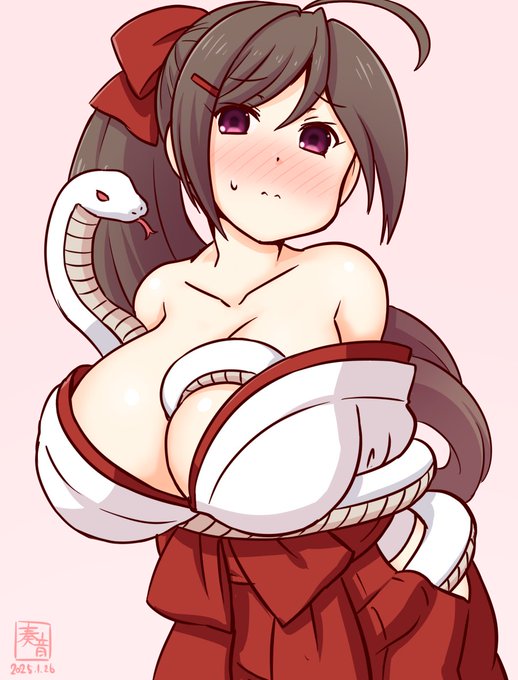 間宮さん、そのヘビ神様なんで丁重におもてなししてくださいね?

#艦これ版真剣お絵描き60分一本勝負_20250126 
#間宮 