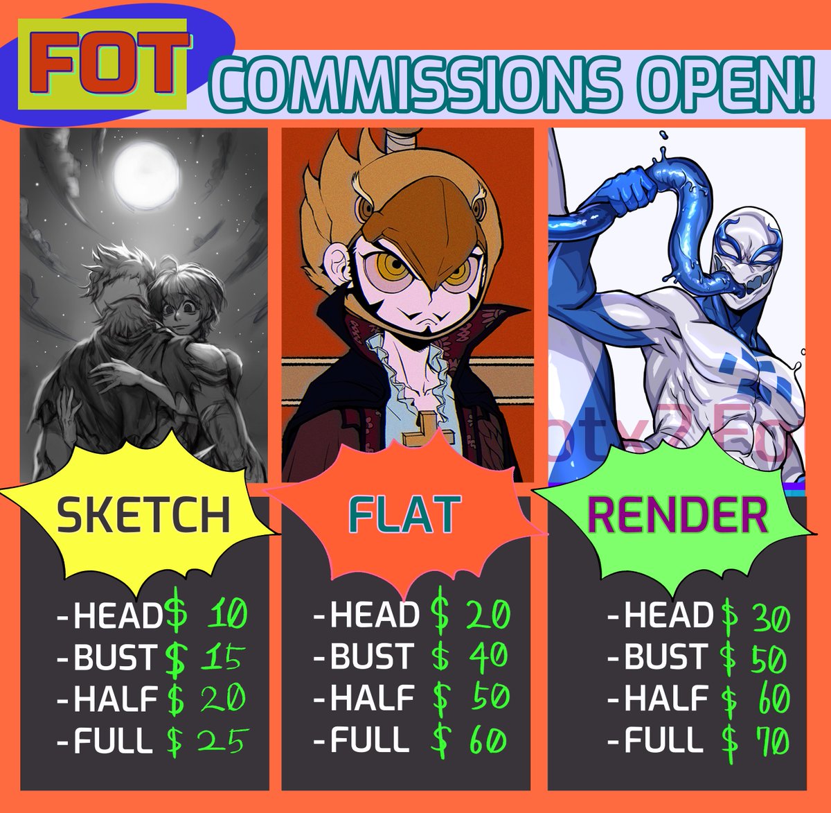 Fot_Comms's tweet photo. ❣ Please RT ]  

Hi! Here are the commission sheets. It's open! So you DM me freely when you want to ask for the commission!     

Non-human/ OC / Furry / Characters / Chibi / Female / Male / muscular 

#Commission #Commissionspen #Commissions #CommissionArt https://t.co/J9f949pcLz