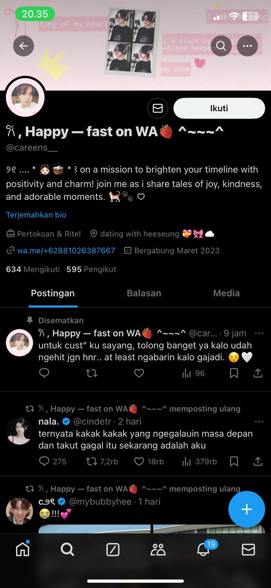 faverfad's tweet photo. guys hati-hati yang mau beli akun ml di @careens__ dia penipuu yaa, akun spay nya 088991997223 #zonajajan #zonaba #zonauang #jbakunml https://t.co/wOElirBBRT