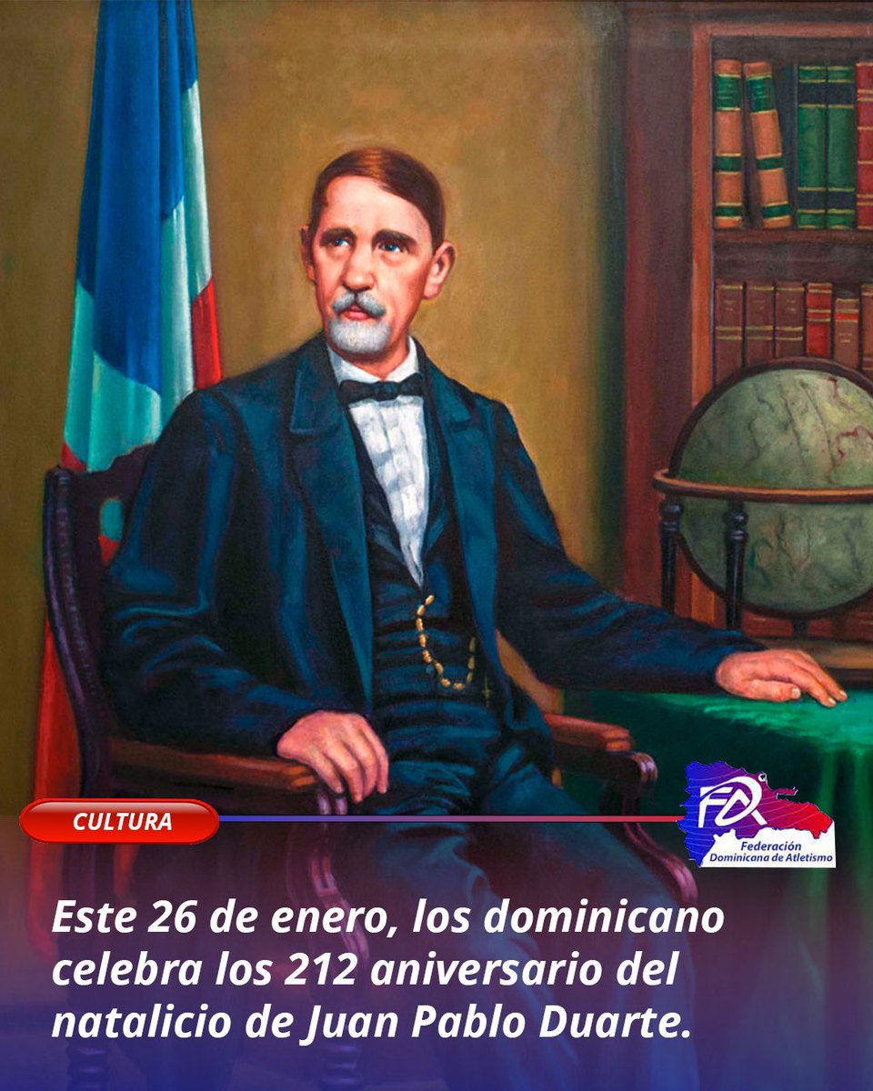 Juan Pablo Duarte (1813-1876) fue el principal ideólogo de la independencia dominicana. En 1838 fundó La Trinitaria, una sociedad secreta que organizó la lucha contra el dominio haitiano. 
#juanpabloduarte  #atletismo #repdom