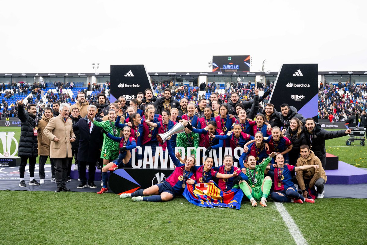 El <a href="/FCBfemeni/">FC Barcelona Femení</a> ha superat el Reial Madrid femení (5-0) per revalidar el títol de la Supercopa d'Espanya per quarta vegada consecutiva, la cinquena en tota la història.
Enhorabona campiones!!!
#FCB #FCBLive #FCBFemení #SuperSupercopa #RFEF