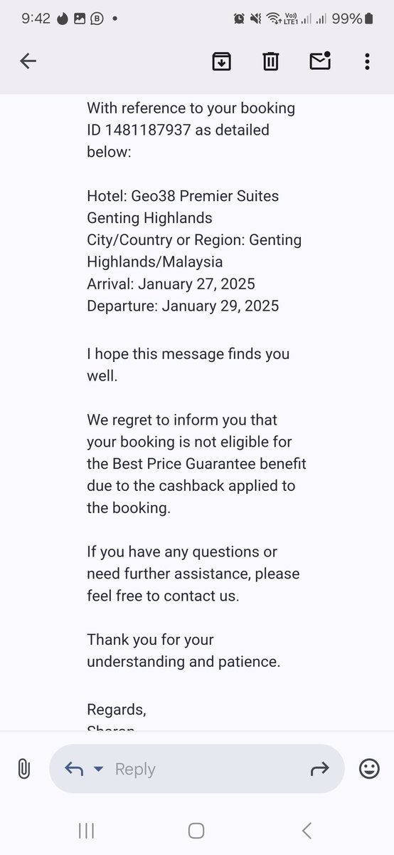 Dean26596032's tweet photo. @tiket Just dont believe @agoda lowest price policies better use other travelling platform which offer better customer service.

Agoda is hard to reach the CS and the answer like bot.

Wont use this app again.

#holiday #travelling #agoda #customerservice https://t.co/XWZ7zBu2Id