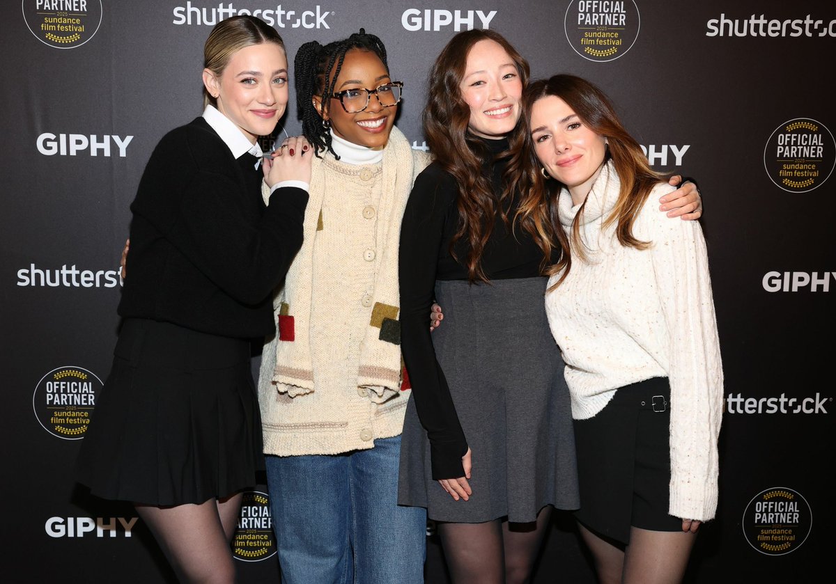 FRLiliReinhart's tweet photo. 📸 Lili Reinhart with Alyah Chanelle Scott, Havana Rose Liu and Addison Timlin - Shutterstock Chalet at Sundance Film Festival. https://t.co/JO0QhXKKa0
